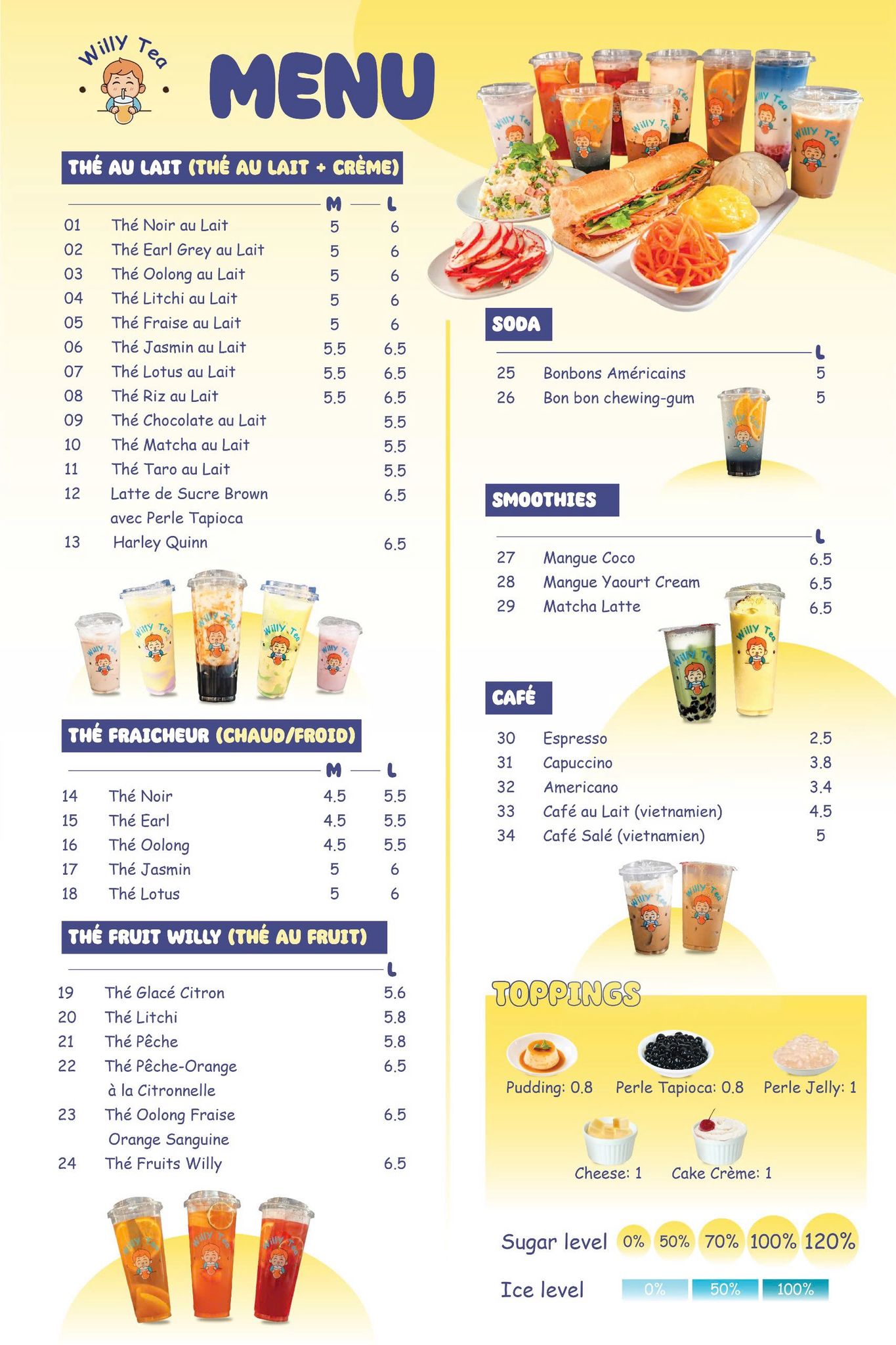 Willy Tea Menu 1