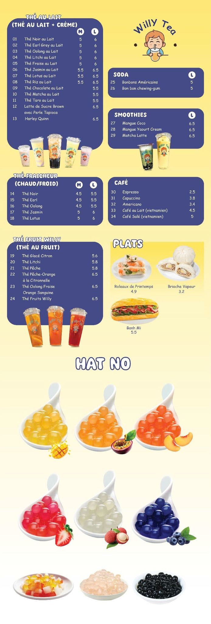 Willy Tea Menu 3